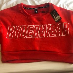 Ryderwear court side cropped sweater - orange